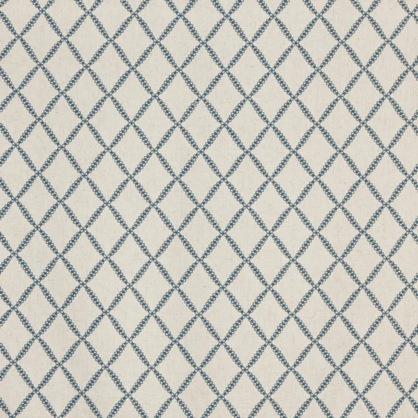 Cecil Fabric - Bluebell by blue geometric embroideried fabric from Prestigious Textiles