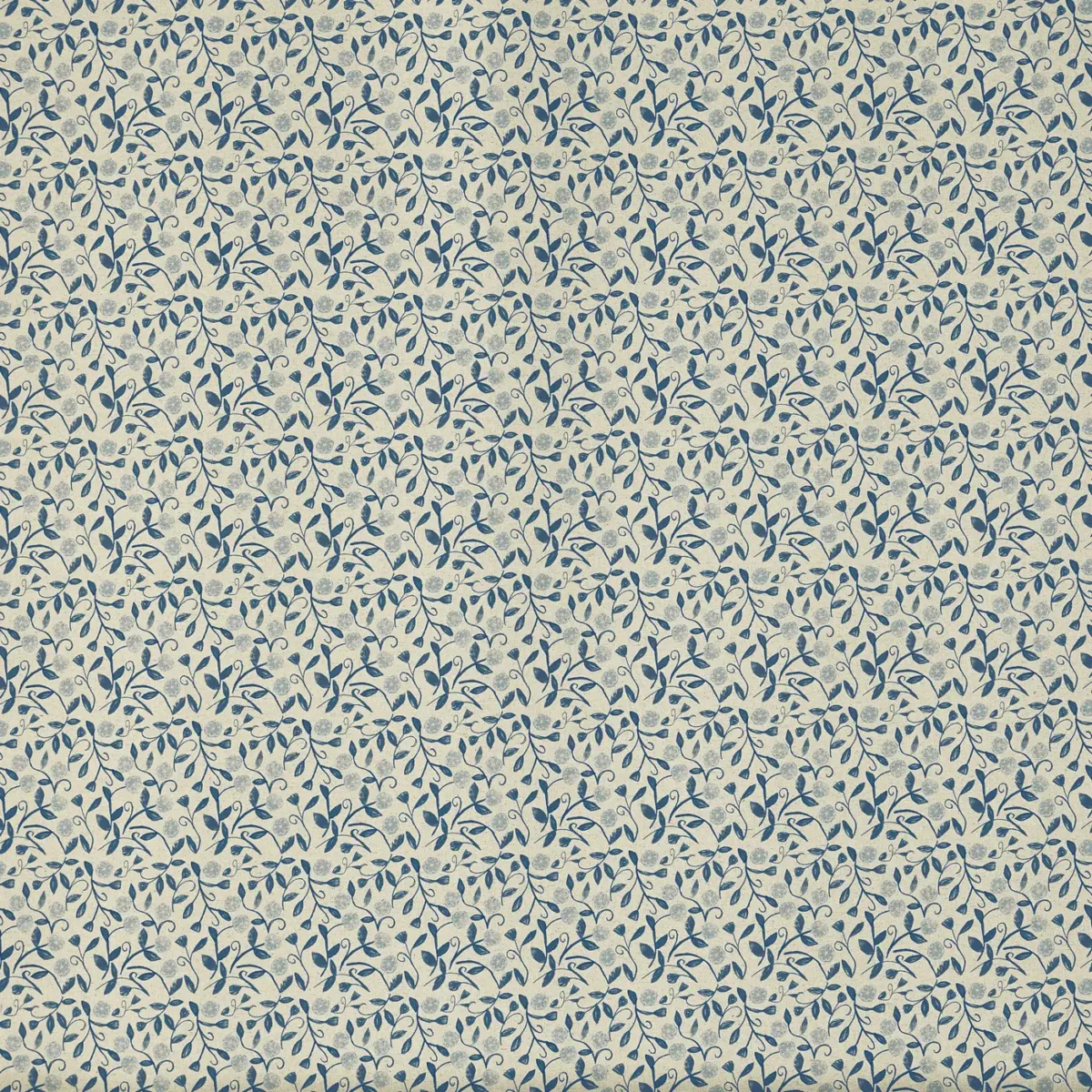 Barbara Fabric - Bluebell by blue botanical printed fabric from Prestigious Textiles