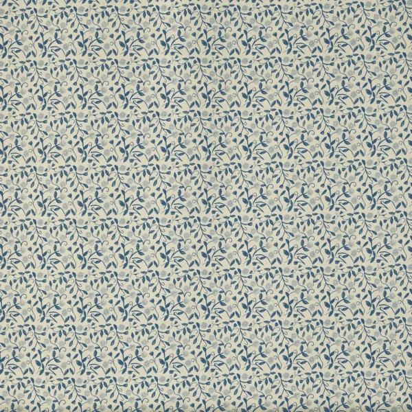 Barbara Fabric - Bluebell by blue botanical printed fabric from Prestigious Textiles