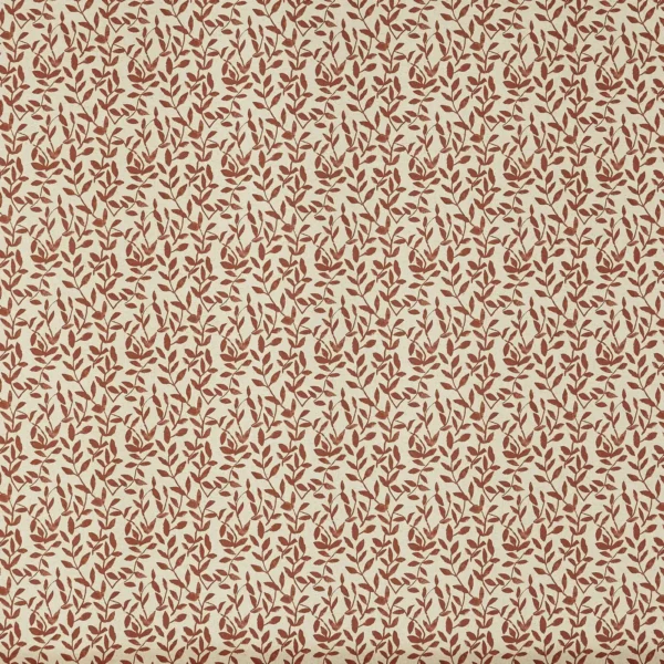 Delilah Fabric - Pumpkin by red botanical printed fabric from Prestigious Textiles