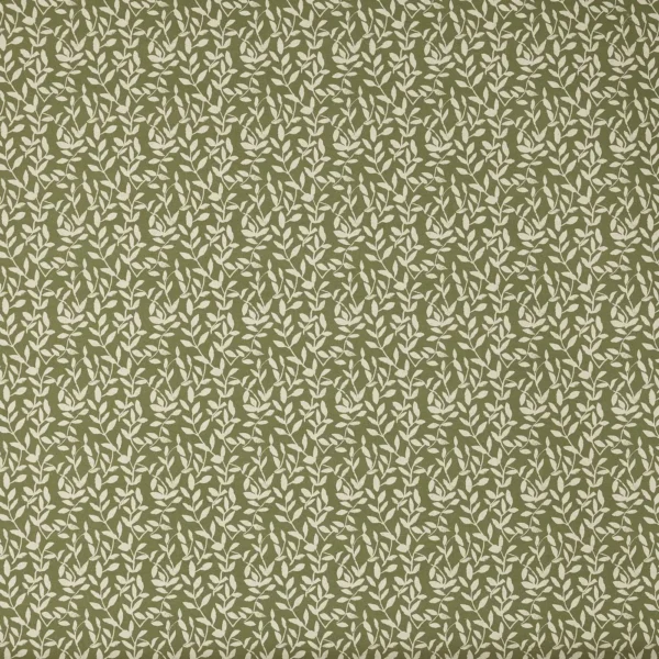 Delilah Fabric - Cucumber by green botanical printed fabric from Prestigious Textiles