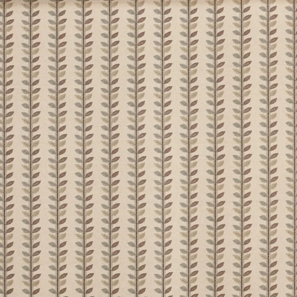 Lili Fabric - Bear by brown striped printed fabric from Prestigious Textiles