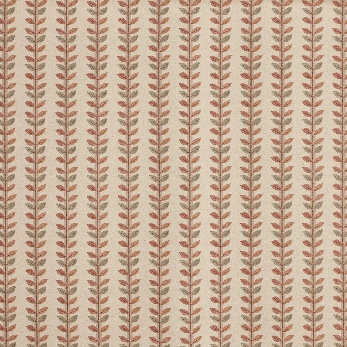 Lili Fabric - Pumpkin by red striped printed fabric from Prestigious Textiles