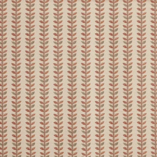 Lili Fabric - Pumpkin by red striped printed fabric from Prestigious Textiles