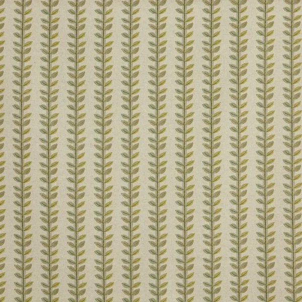 Lili Fabric - Cucumber by green striped printed fabric from Prestigious Textiles