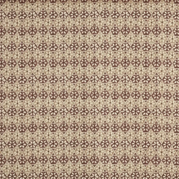 Wilfred Fabric - Bear by brown geometric printed fabric from Prestigious Textiles