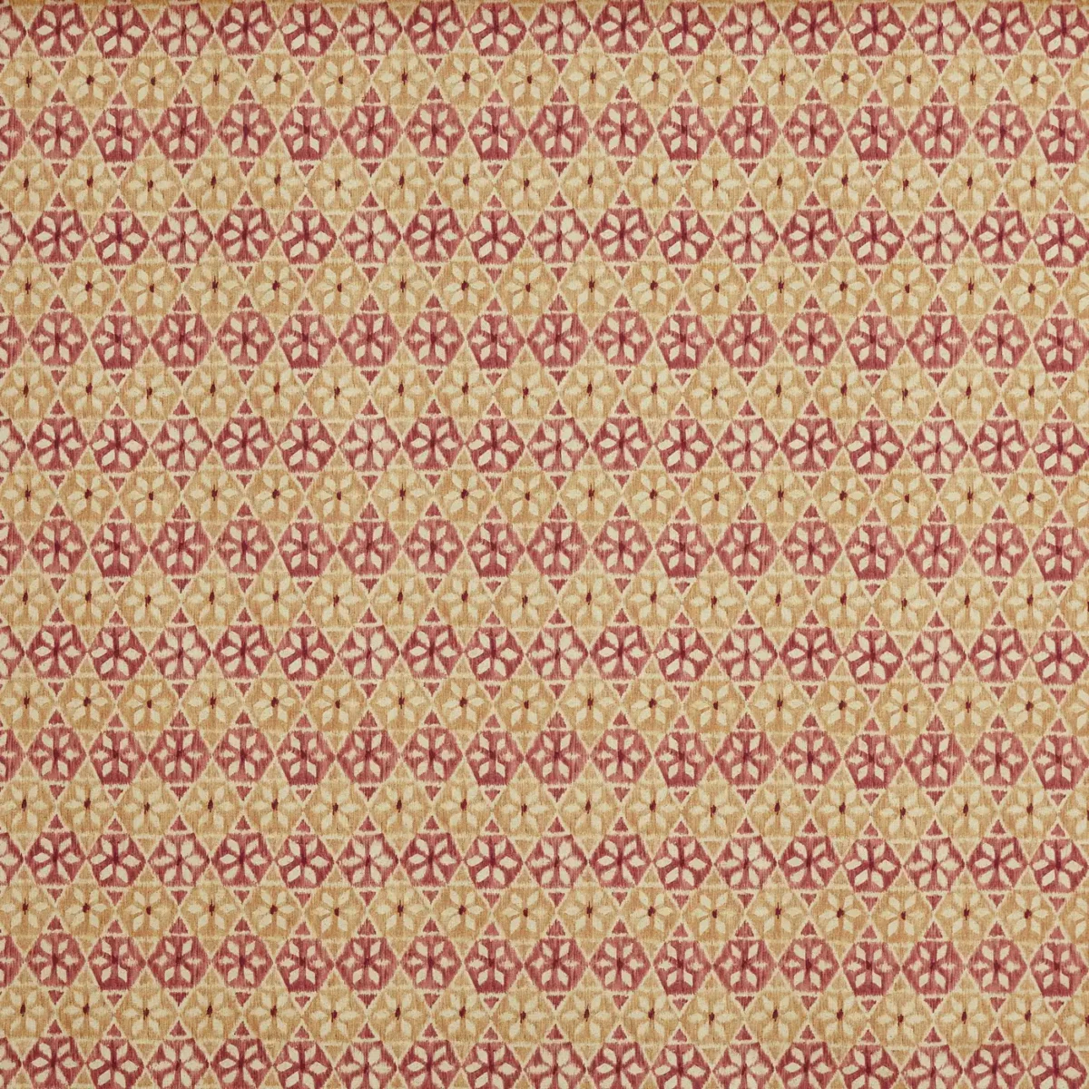 Wilfred Fabric - Raspberry by red geometric printed fabric from Prestigious Textiles
