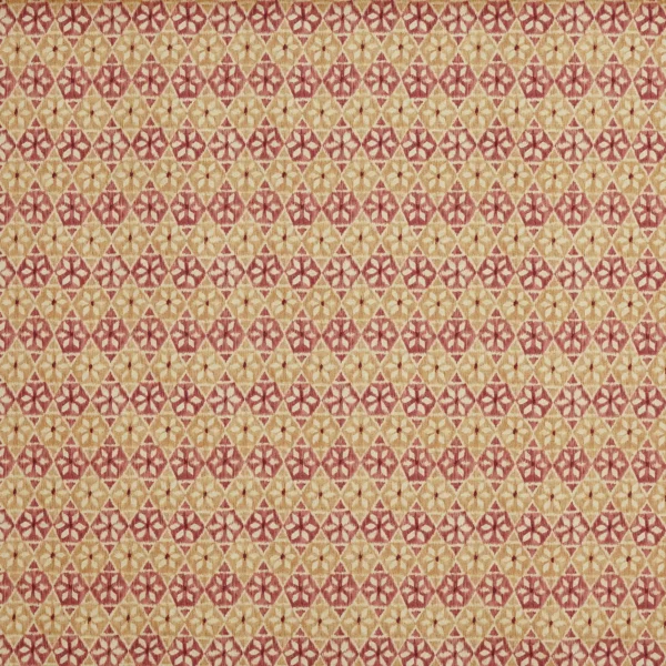 red geometric printed fabric from Prestigious Textiles
