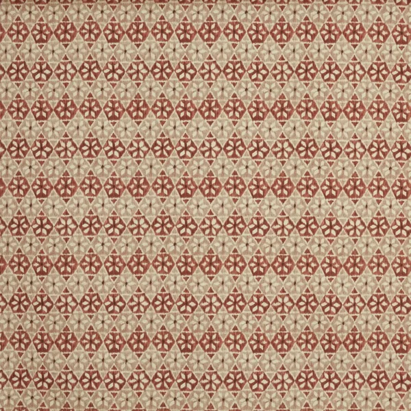 Wilfred Fabric - Pumpkin by brown geometric printed fabric from Prestigious Textiles