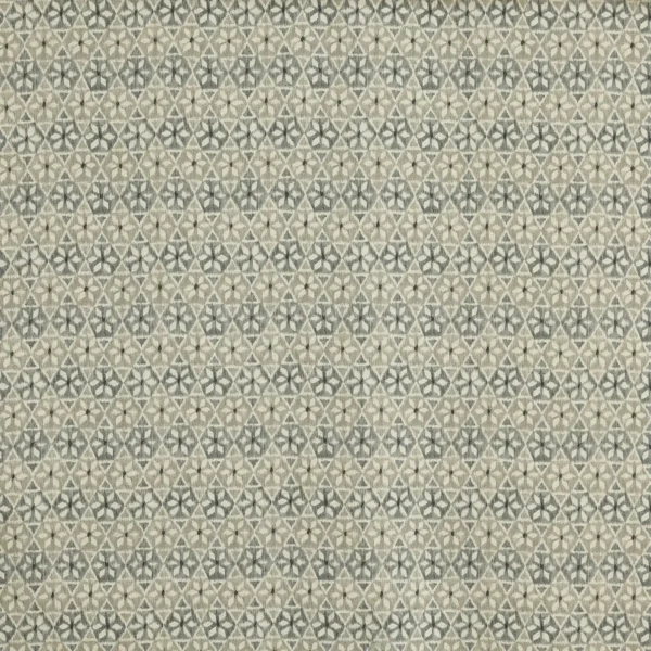 Wilfred Fabric - Moon by blue geometric printed fabric from Prestigious Textiles