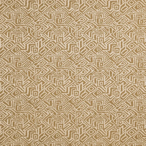 Morton Fabric - Ochre by yellow geometric jacquard fabric from Prestigious Textiles