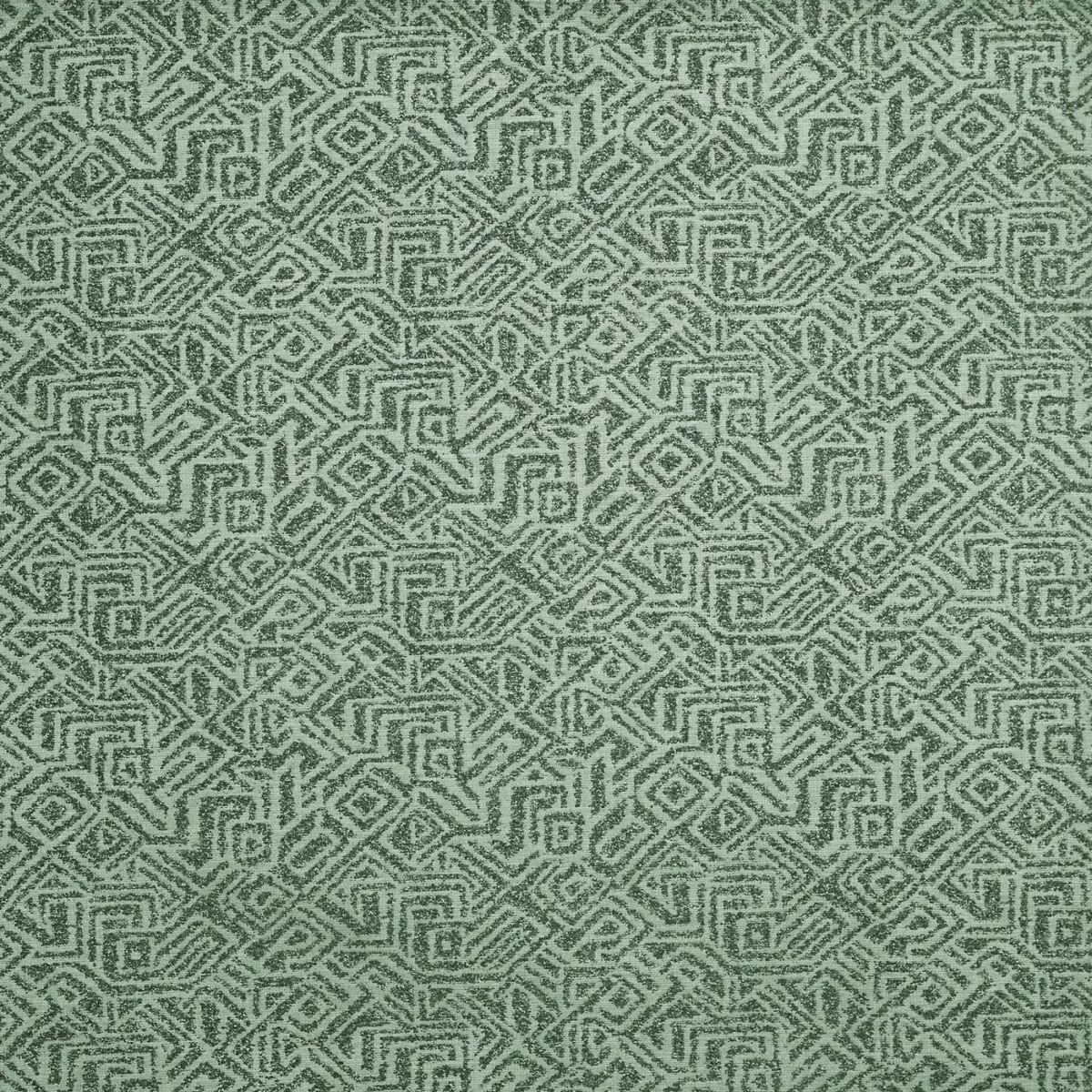 green geometric jacquard fabric from Prestigious Textiles