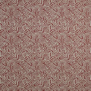 red geometric jacquard fabric from Prestigious Textiles