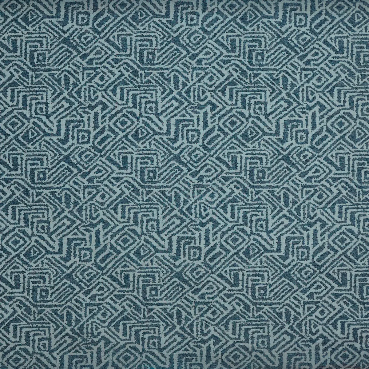 Morton Fabric - Cobalt by blue geometric jacquard fabric from Prestigious Textiles