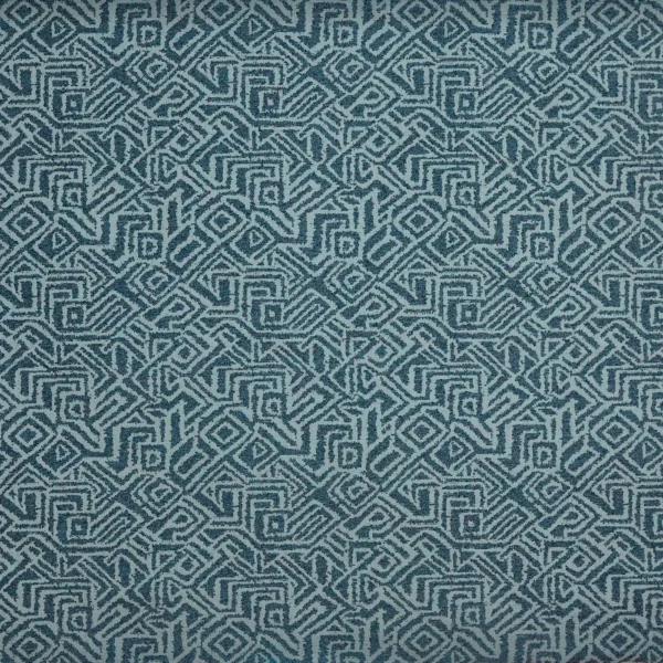 Morton Fabric - Cobalt by blue geometric jacquard fabric from Prestigious Textiles