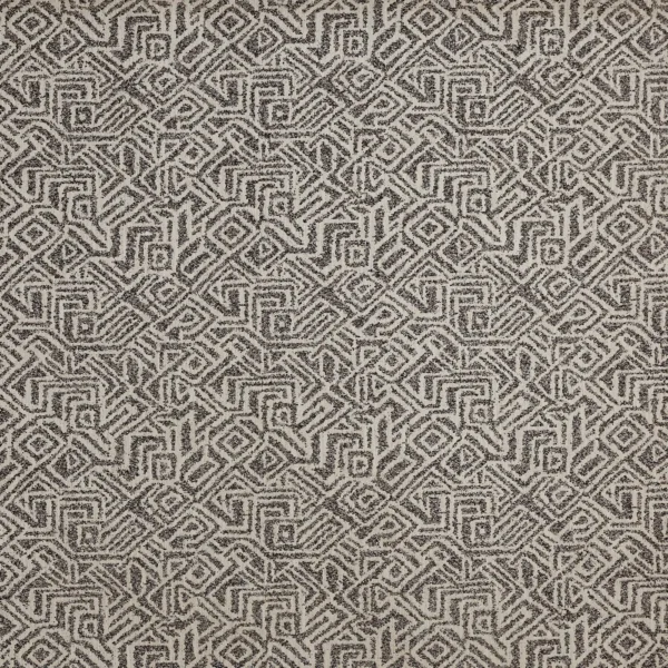 Morton Fabric - Graphite by black-grey geometric jacquard fabric from Prestigious Textiles