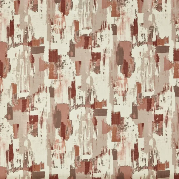 Bamford Fabric - Redbrick by red contemporary printed fabric from Prestigious Textiles