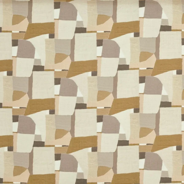 Eastwood Fabric - Ochre by yellow contemporary printed fabric from Prestigious Textiles