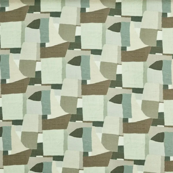 Eastwood Fabric - Fennel by green contemporary printed fabric from Prestigious Textiles