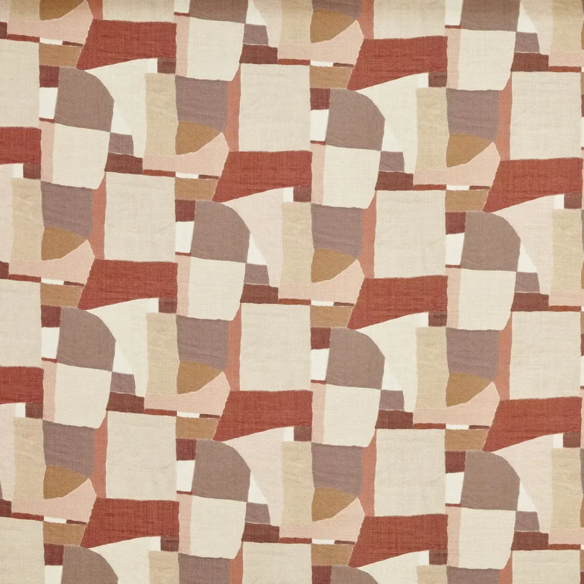 Eastwood Fabric - Redbrick by red contemporary printed fabric from Prestigious Textiles