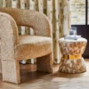 yellow contemporary curtain with armchair and vases