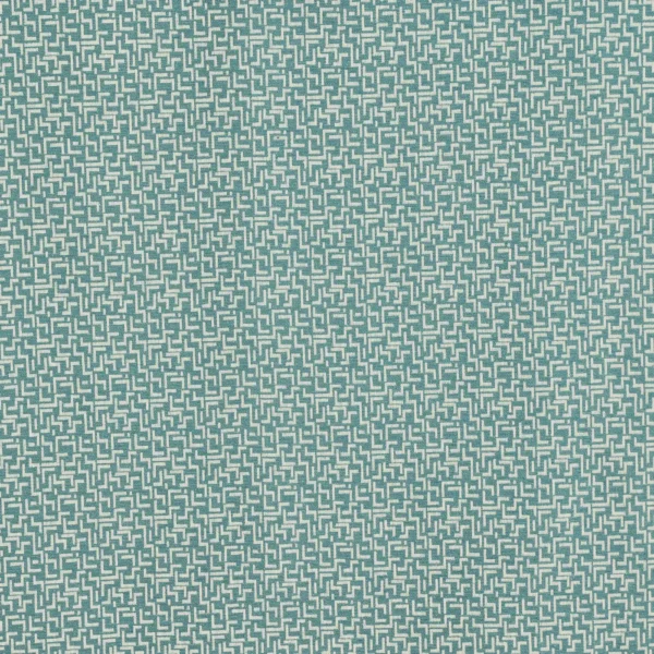 Brixton Fabric - Teal by blue geometric woven fabric from Prestigious Textiles