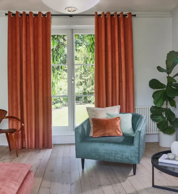 Imagination Fabric - Pearl by brown misc curtain with armchair and cushion