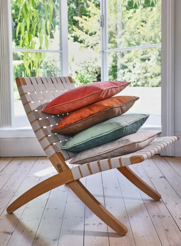 Imagination Fabric - Pearl by brown misc cushion with armchair and curtain