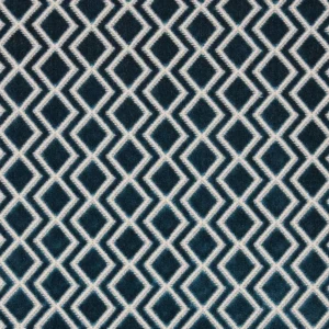 blue geometric velvet-chenille fabric from iLiv