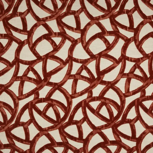 Orbit Fabric - Claret by red misc velvet-chenille fabric from iLiv