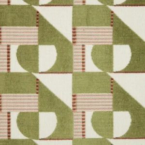 green geometric velvet-chenille fabric from iLiv