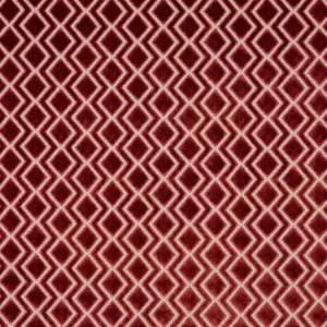 red geometric velvet-chenille fabric from iLiv