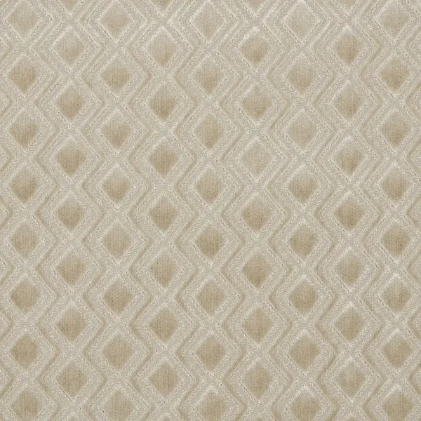 Halo Fabric - Stone by neutral geometric velvet-chenille fabric from iLiv