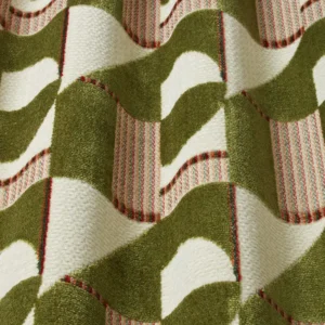 green geometric fabric with