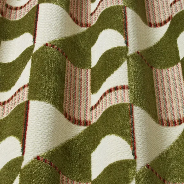 Tetra Fabric - Olive by green geometric fabric with