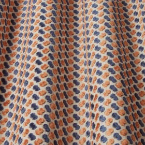 blue spotted fabric with