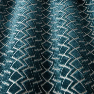 blue geometric fabric with