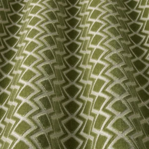 green geometric fabric with