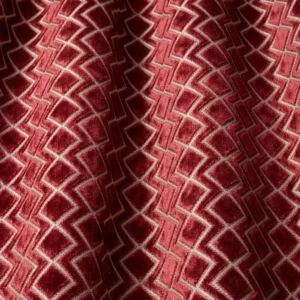 red geometric fabric with