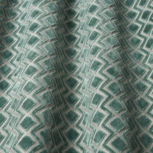 blue geometric fabric with