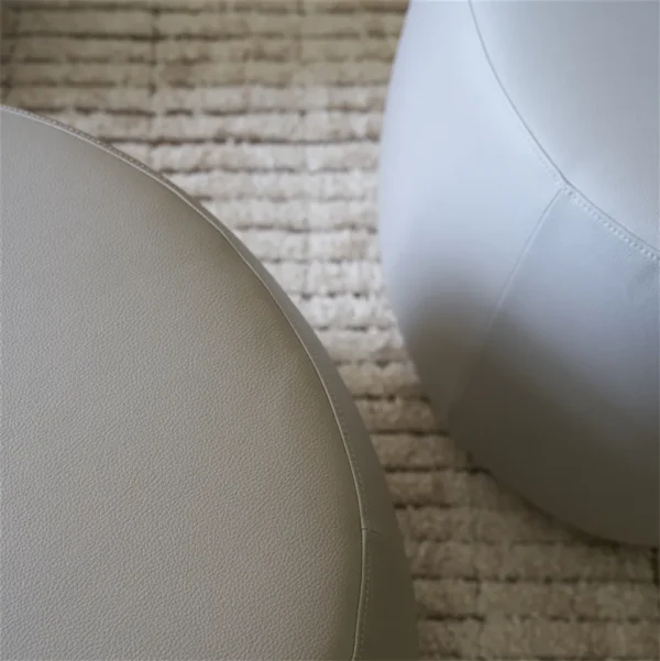 Matara Eco Fabric - Putty by brown plain pouf with pouf