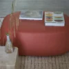 brown plain pouf with vases