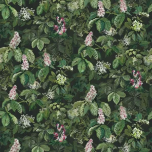 green botanical printed fabric from Designers Guild