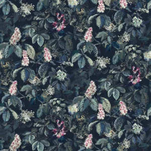 blue botanical printed fabric from Designers Guild
