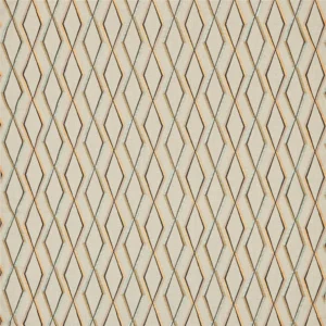 yellow geometric embroideried fabric from Designers Guild