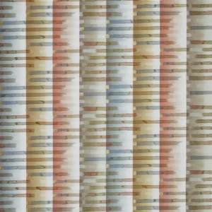 multicolour striped embroideried fabric from Designers Guild