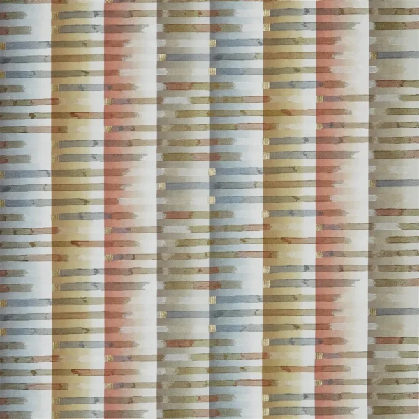 multicolour striped embroideried fabric from Designers Guild