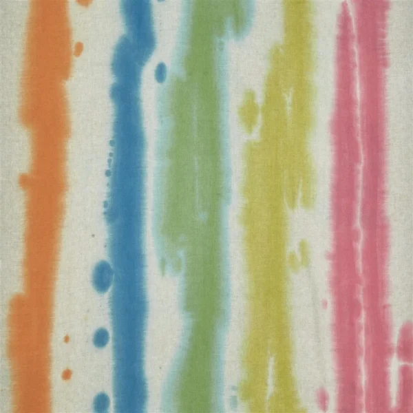 Brera Arte Fabric - Fuchsia by multicolour striped printed fabric from Designers Guild