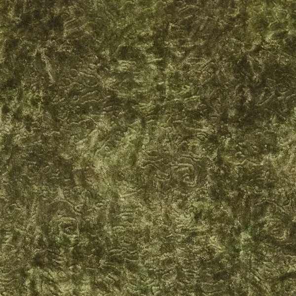 Penwith Fabric - Moss by green misc velvet-chenille fabric from Designers Guild