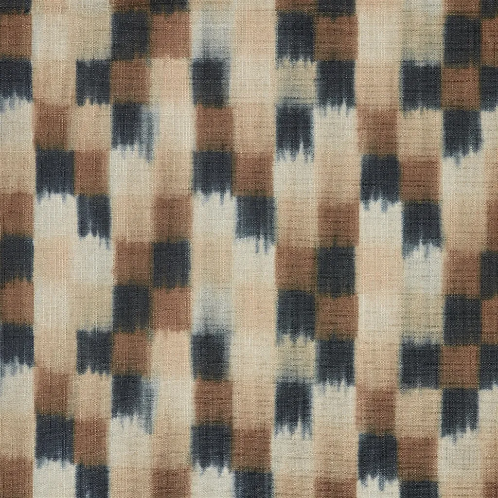 Fabrics, Colours & Textures for Autumn Interiors by brown checked printed fabric from Designers Guild